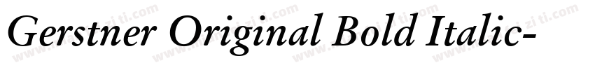 Gerstner Original Bold Italic字体转换